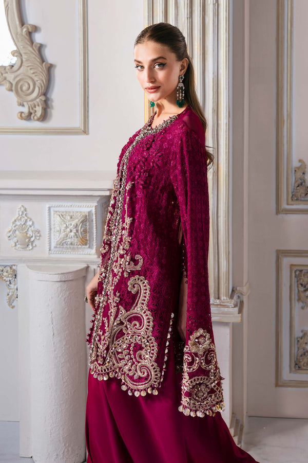 3 Piece Unstitched Embroidered Chiffon Suit | BD-3003 - Maria b