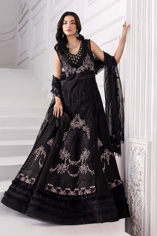 3 Piece Unstitched Embroidered Organza Suit | BD-3004 - Maria b