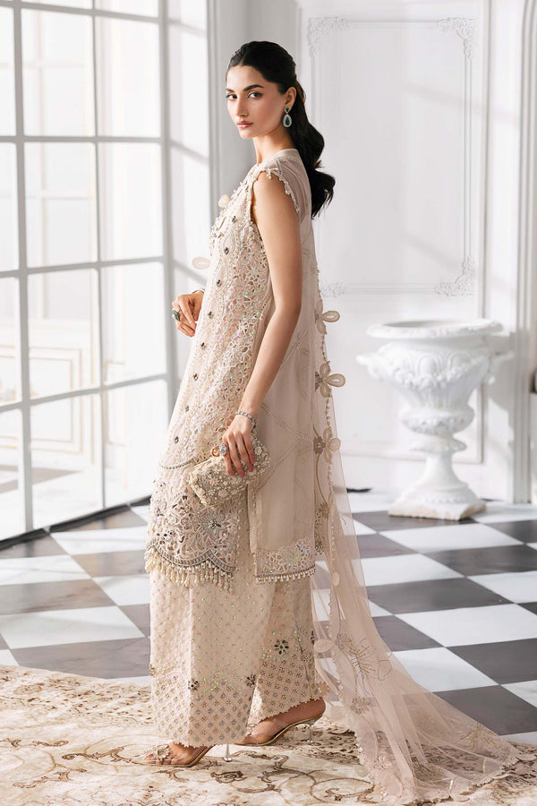 3 Piece Unstitched Embroidered Chiffon Suit | BD-3007 - Maria b