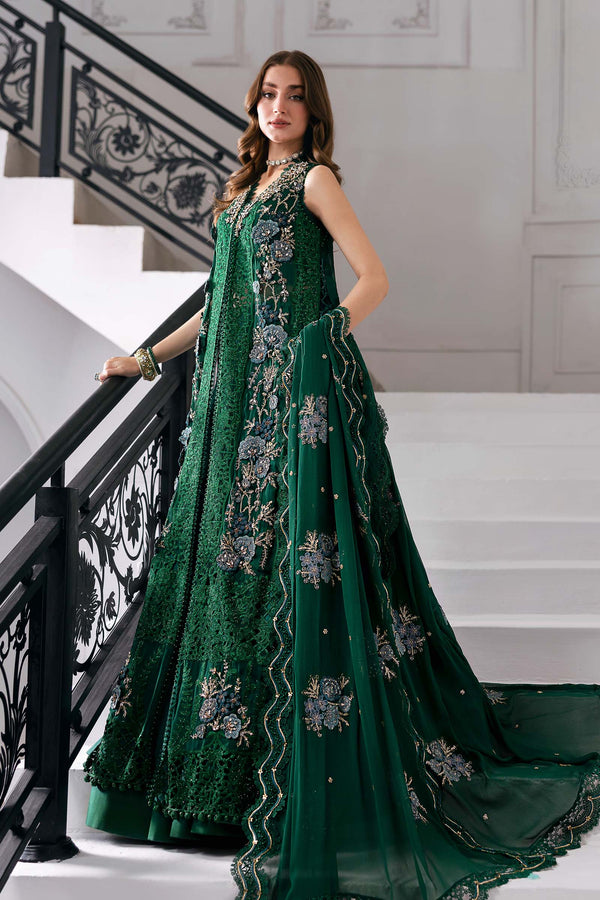 3 Piece Unstitched Embroidered Chiffon Suit | BD-3008 - Maria b